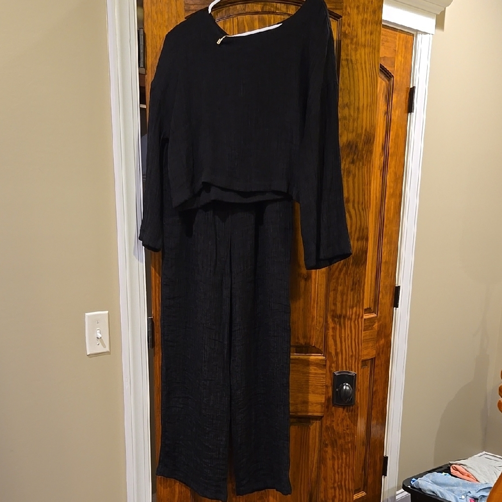 Blu Pepper Black Long Sleeve Jumpsuit